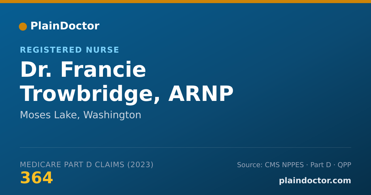 Shareable card for Francie Trowbridge, ARNP - Registered Nurse, Moses Lake, WA