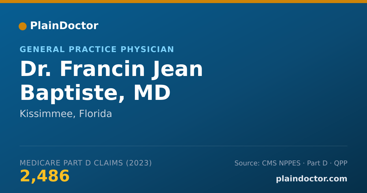 Shareable card for Francin Jean Baptiste, MD - General Practice Physician, Kissimmee, FL