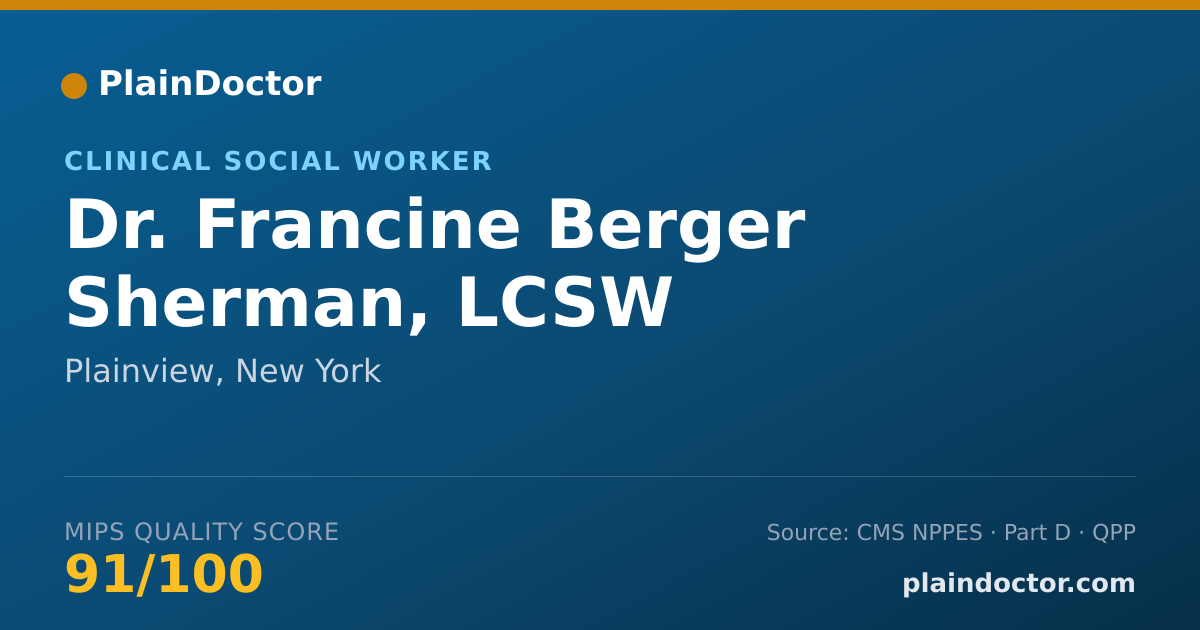 Shareable card for Francine Berger Sherman, LCSW - Clinical Social Worker, Plainview, NY