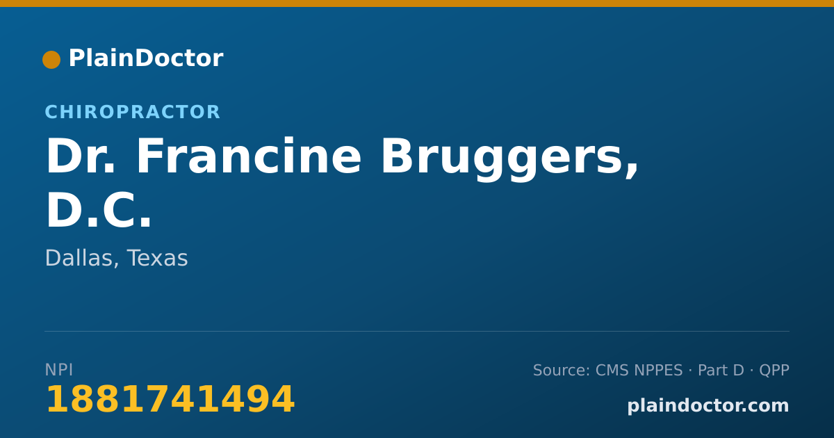Shareable card for Francine Bruggers, D.C. - Chiropractor, Dallas, TX
