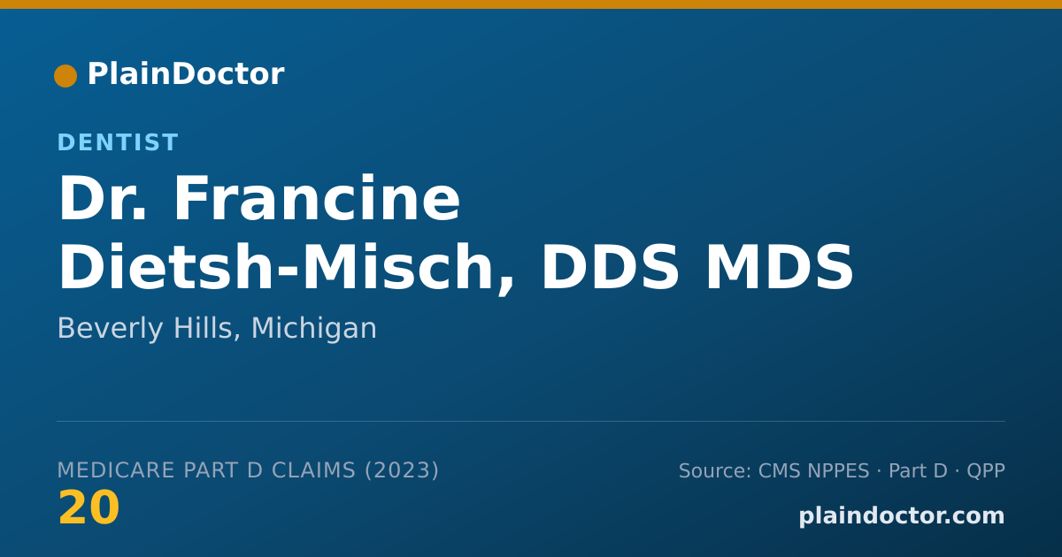 Shareable card for Francine Dietsh-Misch, DDS MDS - Dentist, Beverly Hills, MI