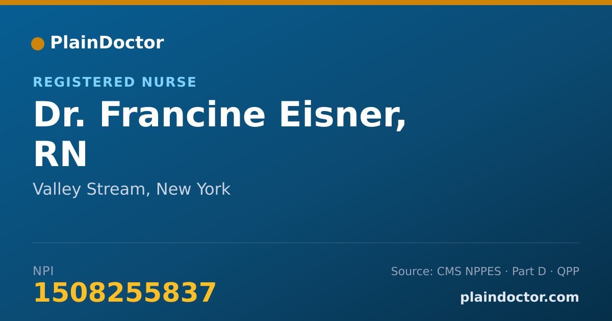 Shareable card for Francine Eisner, RN - Registered Nurse, Valley Stream, NY