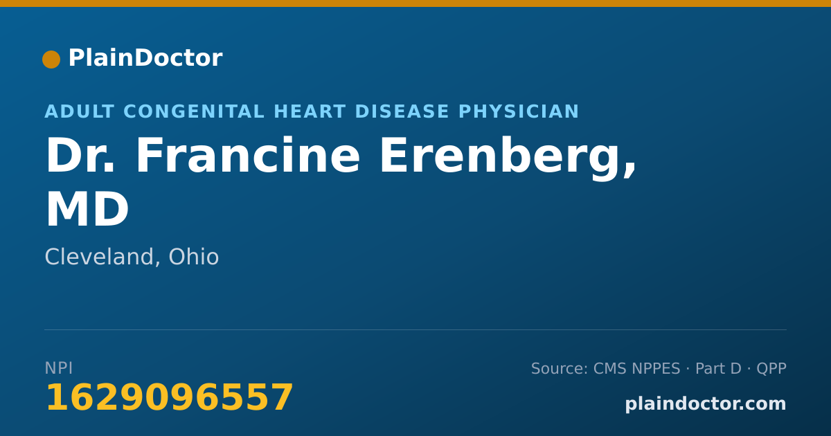 Shareable card for Francine Erenberg, MD - Adult Congenital Heart Disease Physician, Cleveland, OH