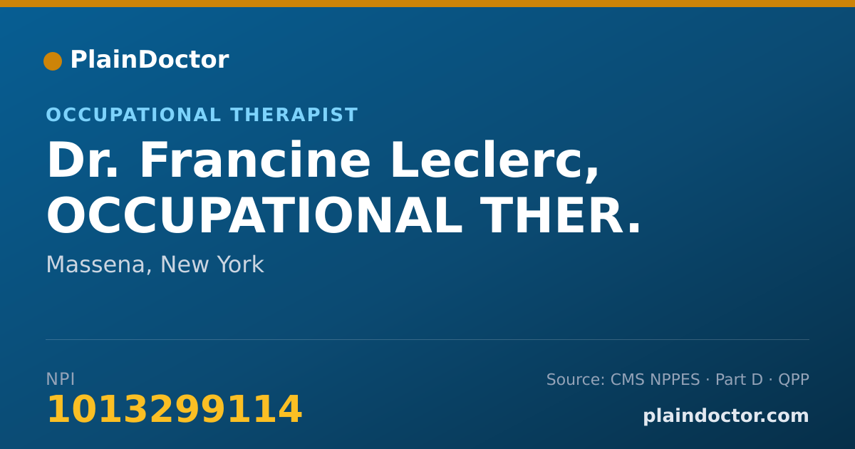 Shareable card for Francine Leclerc, OCCUPATIONAL THER. - Occupational Therapist, Massena, NY