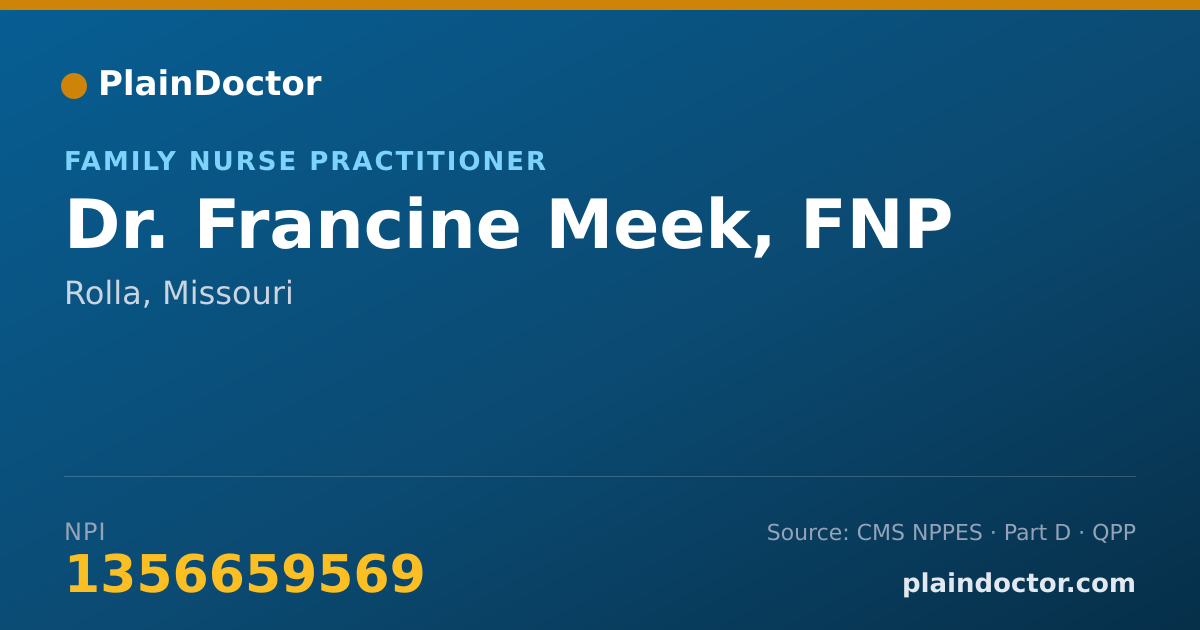 Shareable card for Francine Meek, FNP - Family Nurse Practitioner, Rolla, MO
