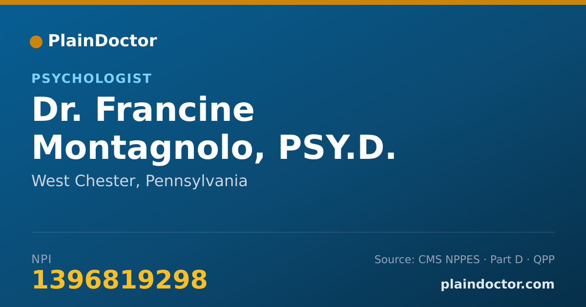 Shareable card for Francine Montagnolo, PSY.D. - Psychologist, West Chester, PA