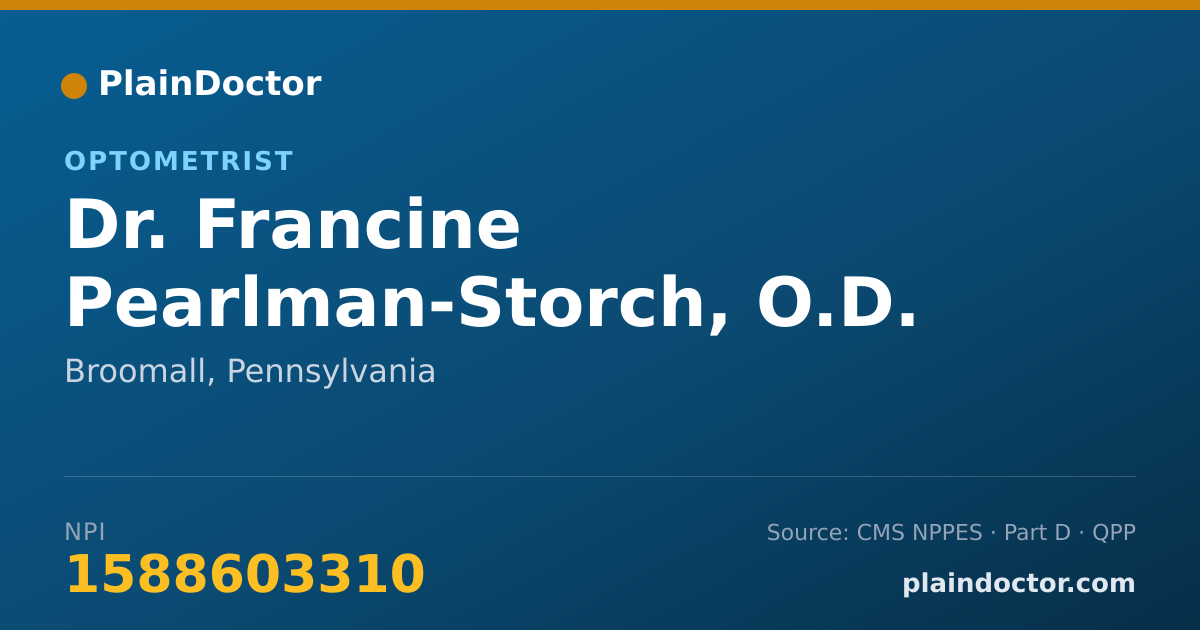 Shareable card for Francine Pearlman-Storch, O.D. - Optometrist, Broomall, PA