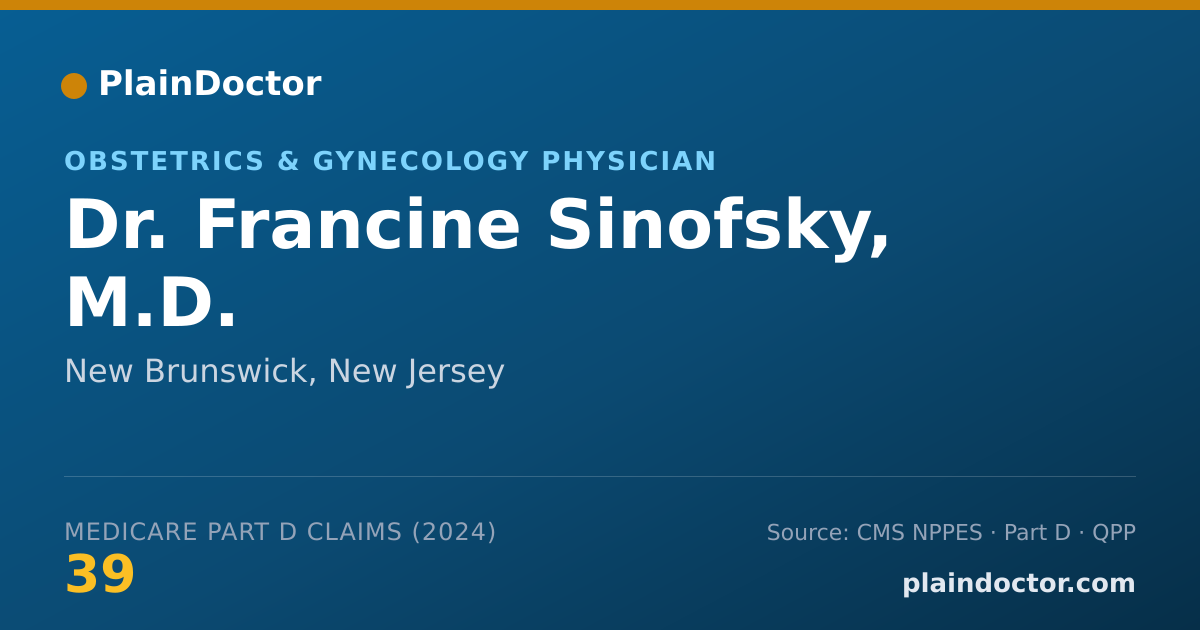 Shareable card for Francine Sinofsky, M.D. - Obstetrics & Gynecology Physician, New Brunswick, NJ