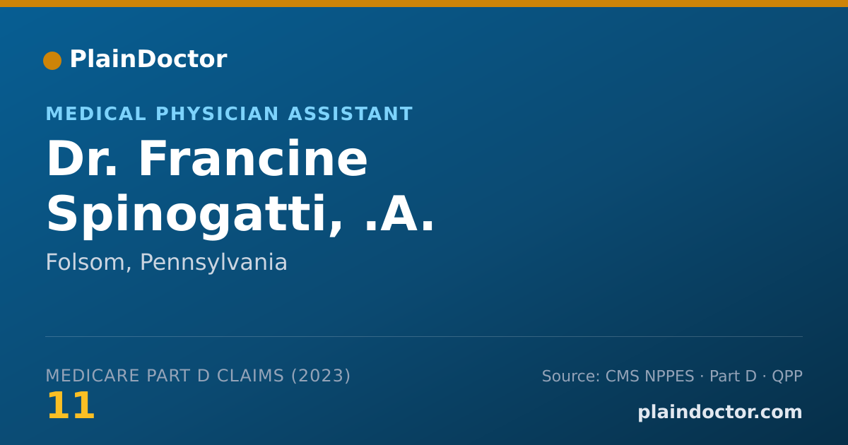 Shareable card for Francine Spinogatti, .A. - Medical Physician Assistant, Folsom, PA