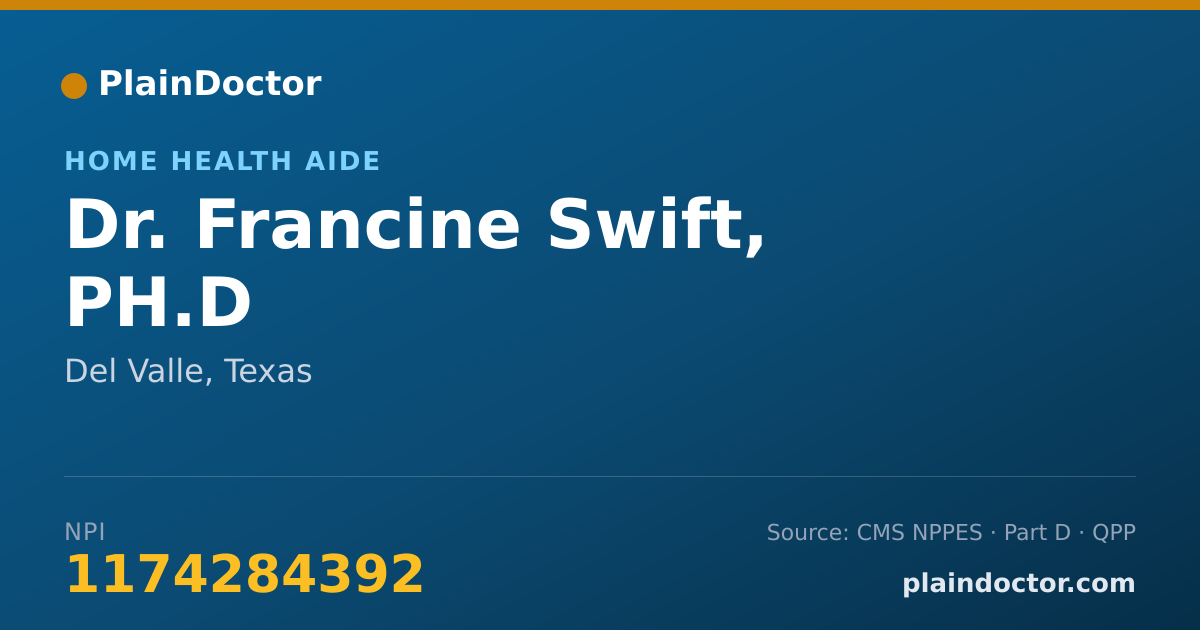 Shareable card for Francine Swift, PH.D - Home Health Aide, Del Valle, TX