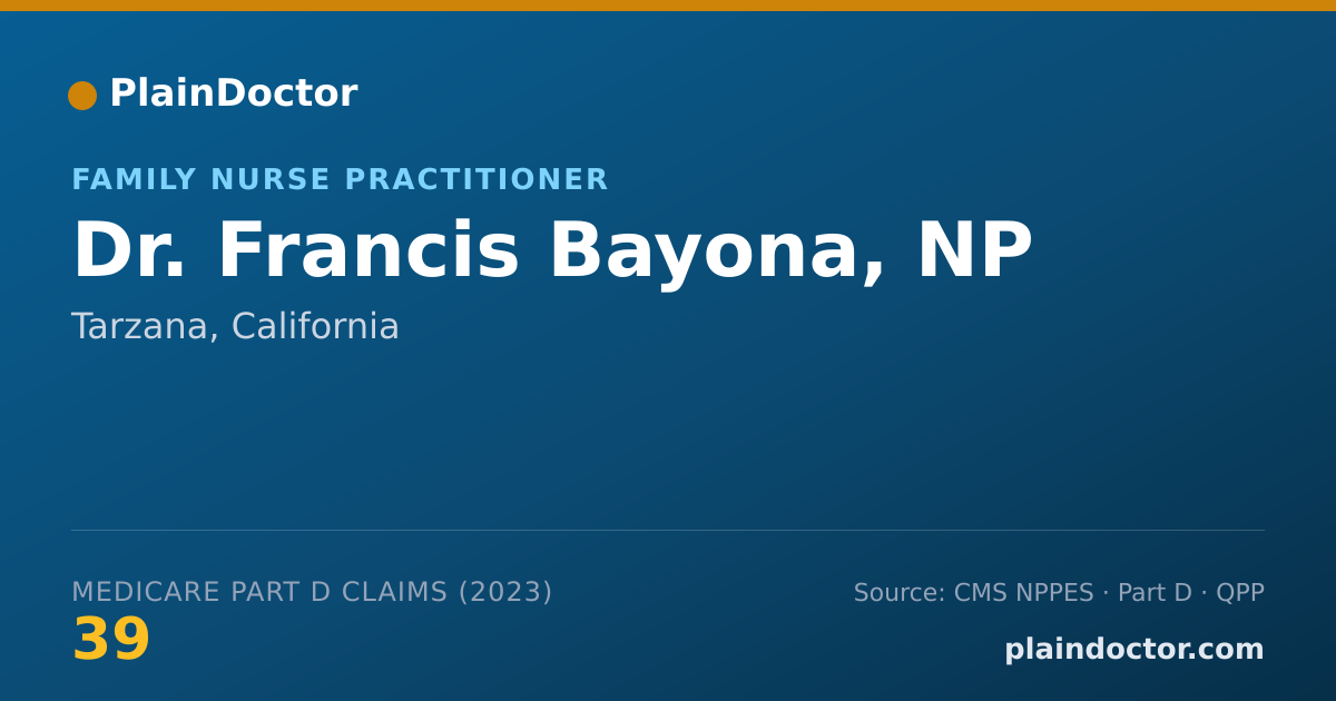 Shareable card for Francis Bayona, NP - Family Nurse Practitioner, Tarzana, CA