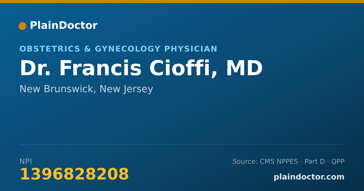 Shareable card for Francis Cioffi, MD - Obstetrics & Gynecology Physician, New Brunswick, NJ
