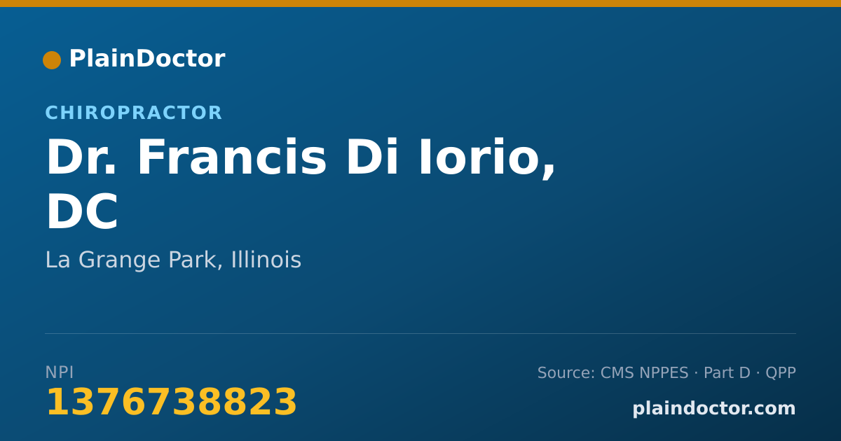Shareable card for Francis Di Iorio, DC - Chiropractor, La Grange Park, IL