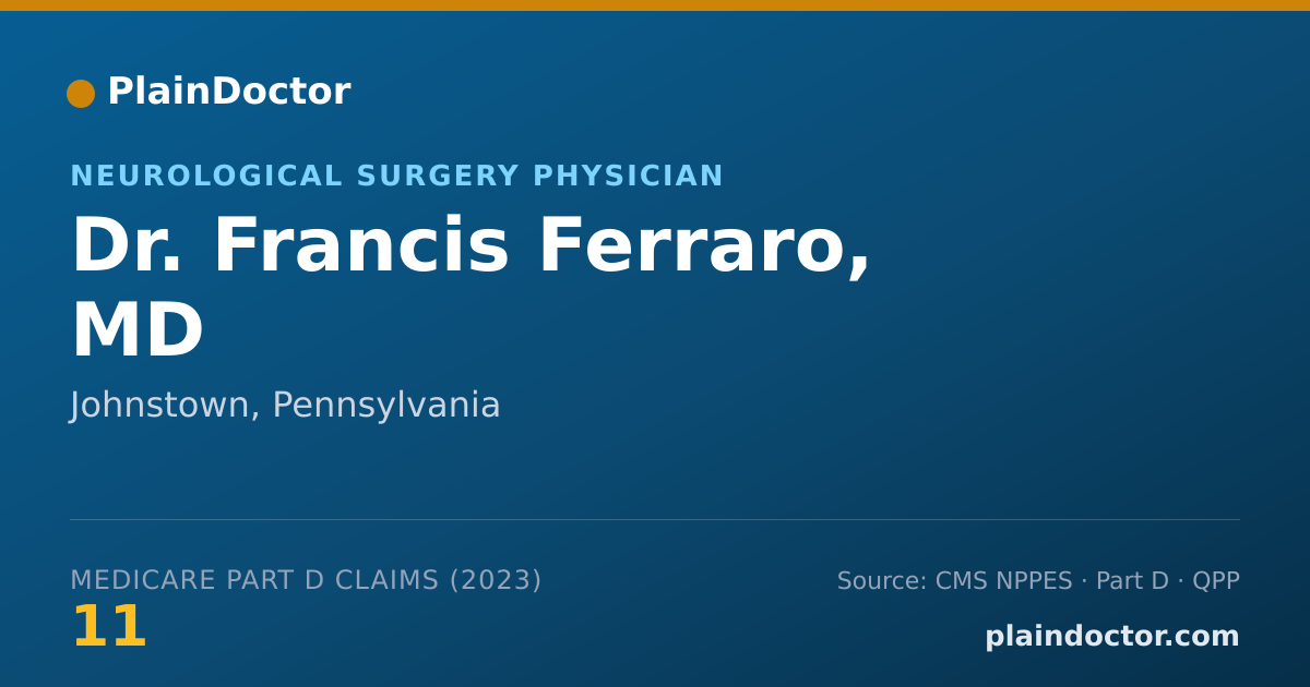 Shareable card for Francis Ferraro, MD - Neurological Surgery Physician, Johnstown, PA
