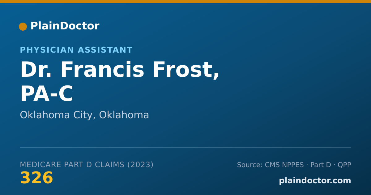 Shareable card for Francis Frost, PA-C - Physician Assistant, Oklahoma City, OK