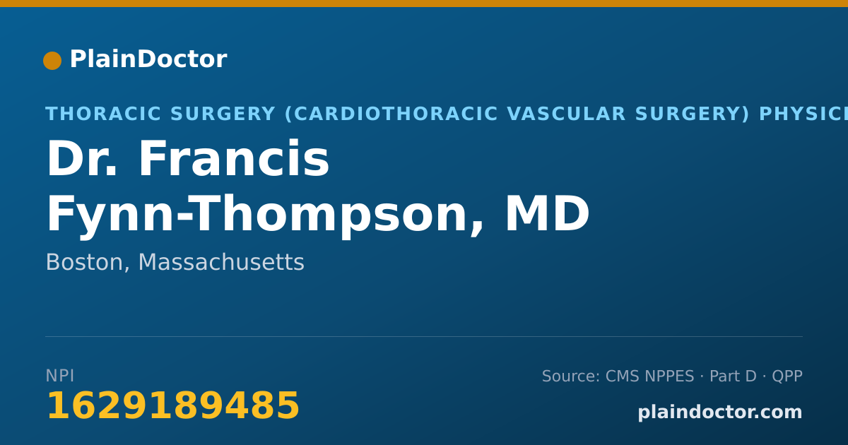Shareable card for Francis Fynn-Thompson, MD - Thoracic Surgery (Cardiothoracic Vascular Surgery) Physician, Boston, MA