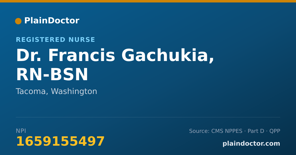 Shareable card for Francis Gachukia, RN-BSN - Registered Nurse, Tacoma, WA
