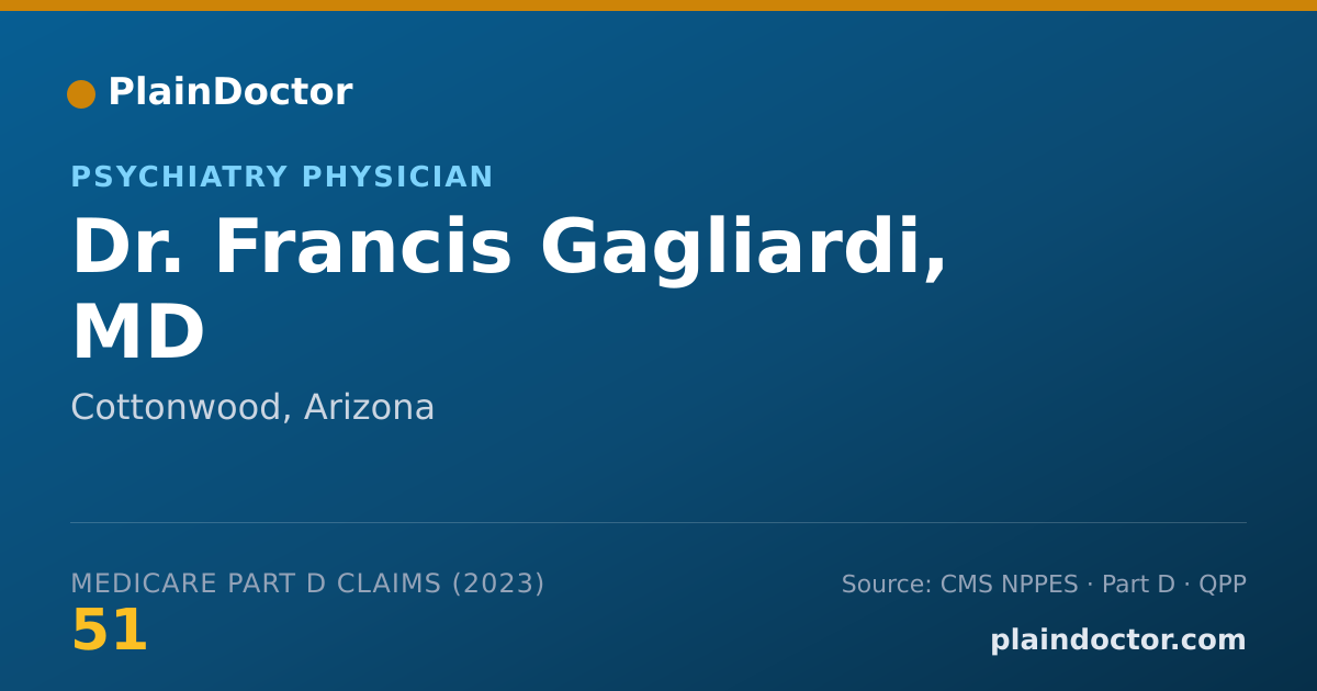 Shareable card for Francis Gagliardi, MD - Psychiatry Physician, Cottonwood, AZ