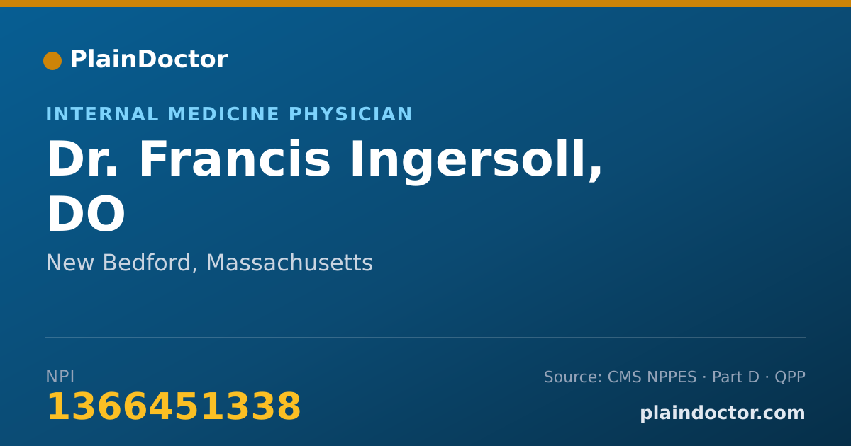 Shareable card for Francis Ingersoll, DO - Internal Medicine Physician, New Bedford, MA