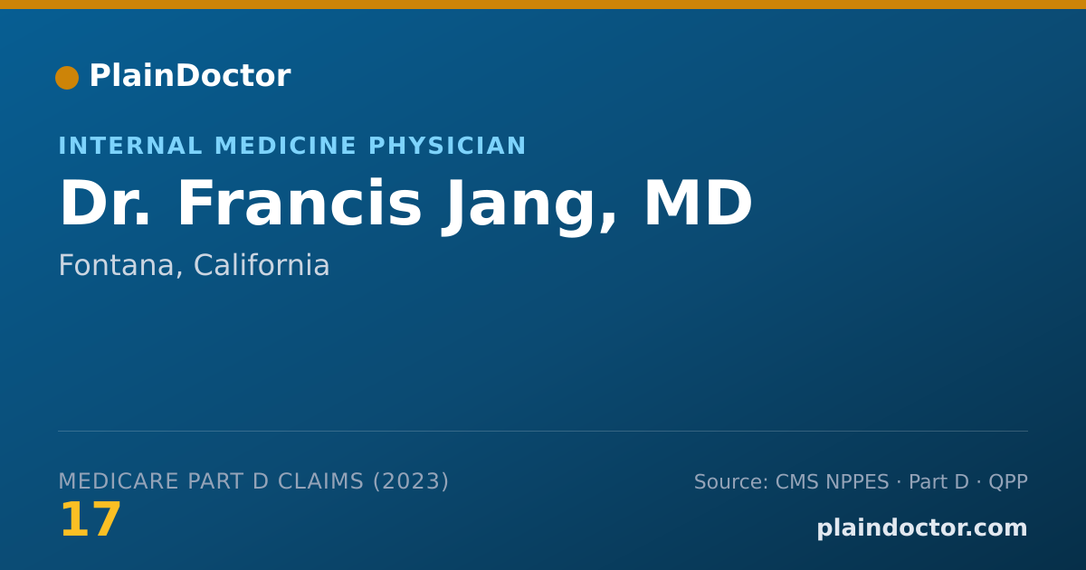 Shareable card for Francis Jang, MD - Internal Medicine Physician, Fontana, CA