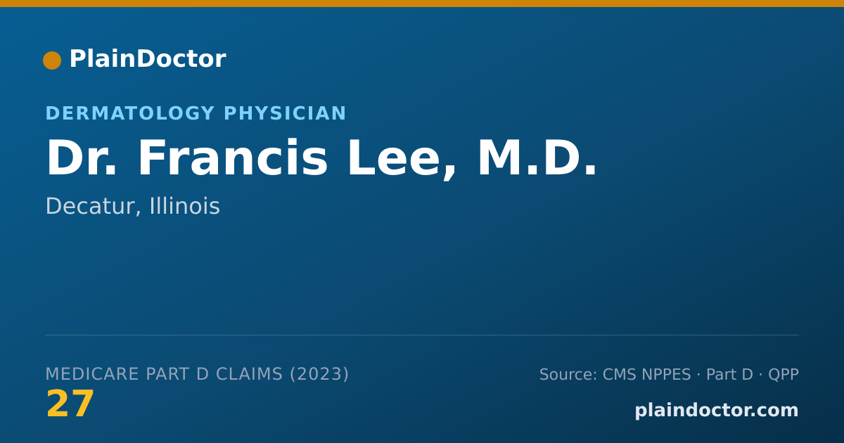 Shareable card for Francis Lee, M.D. - Dermatology Physician, Decatur, IL