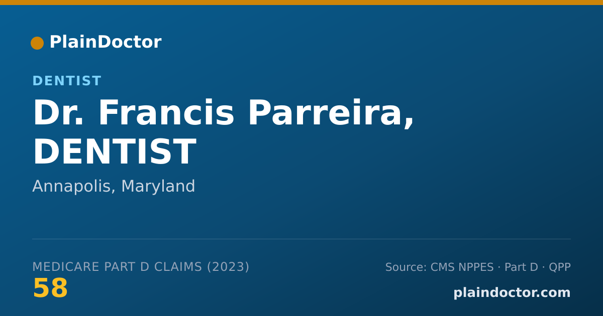 Shareable card for Francis Parreira, DENTIST - Dentist, Annapolis, MD