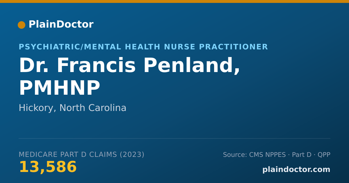 Shareable card for Francis Penland, PMHNP - Psychiatric/Mental Health Nurse Practitioner, Hickory, NC