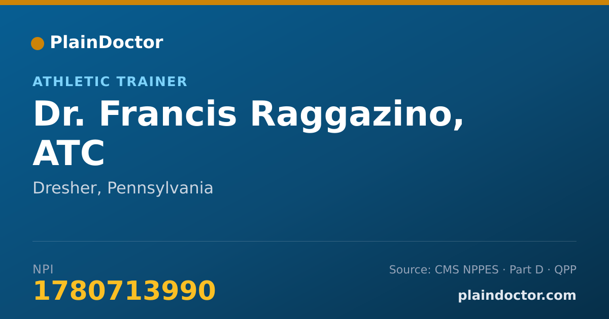 Shareable card for Francis Raggazino, ATC - Athletic Trainer, Dresher, PA