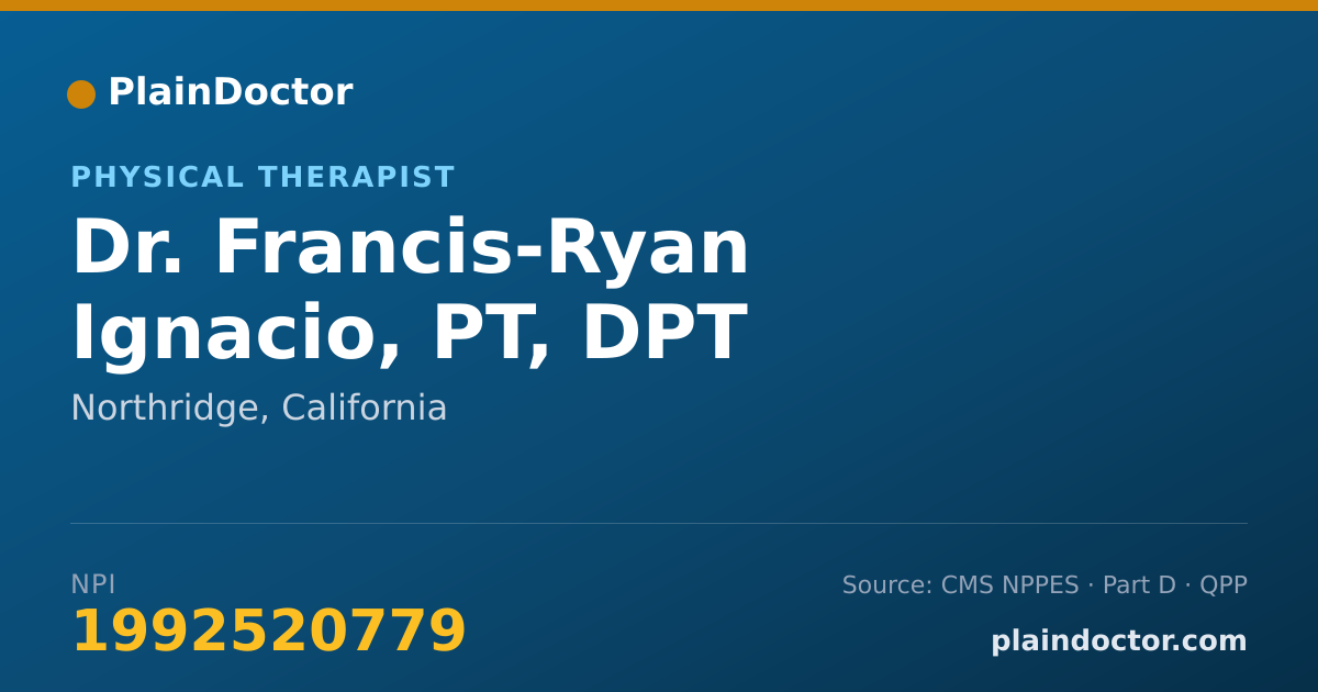 Shareable card for Francis-Ryan Ignacio, PT, DPT - Physical Therapist, Northridge, CA