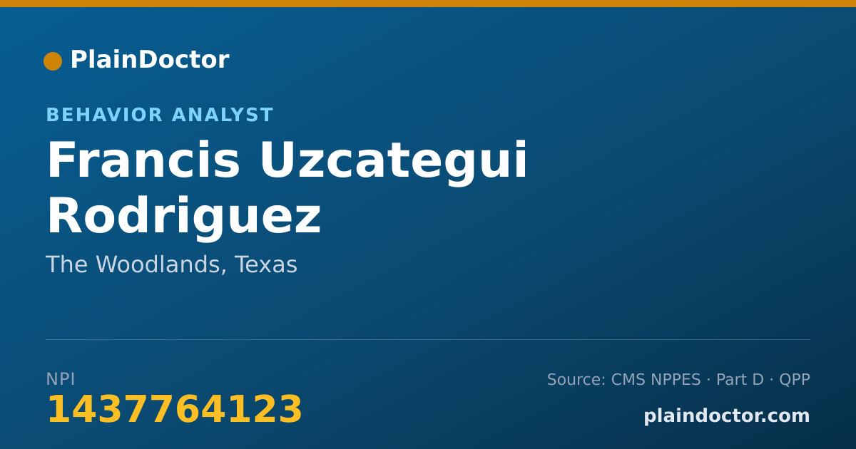 Shareable card for Francis Uzcategui Rodriguez - Behavior Analyst, The Woodlands, TX
