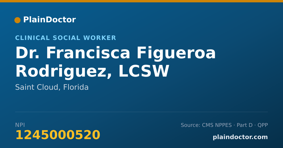 Shareable card for Francisca Figueroa Rodriguez, LCSW - Clinical Social Worker, Saint Cloud, FL