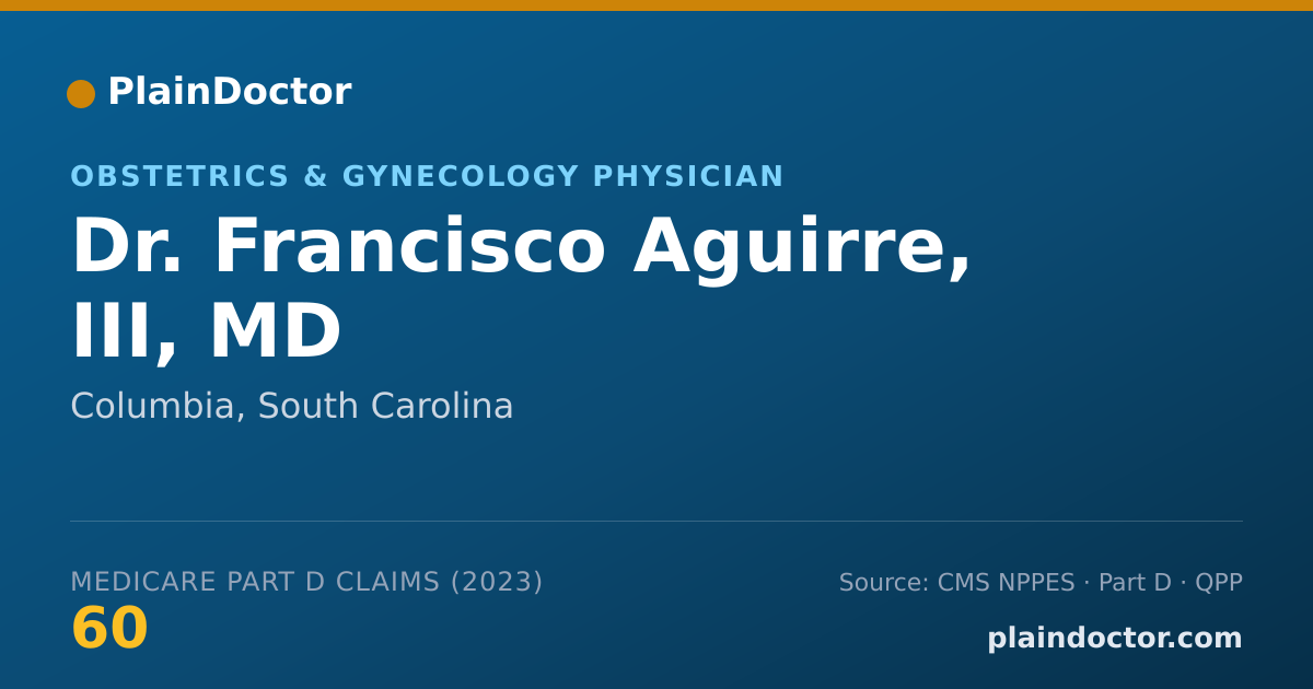 Shareable card for Francisco Aguirre, III, MD - Obstetrics & Gynecology Physician, Columbia, SC