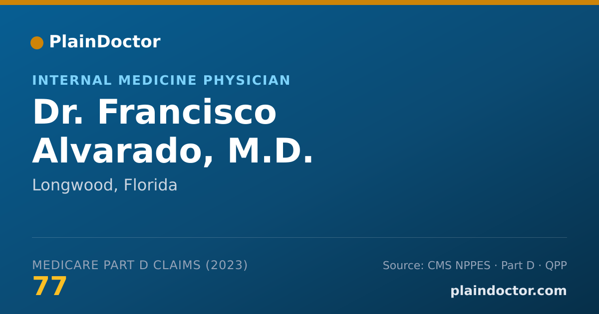 Shareable card for Francisco Alvarado, M.D. - Internal Medicine Physician, Longwood, FL