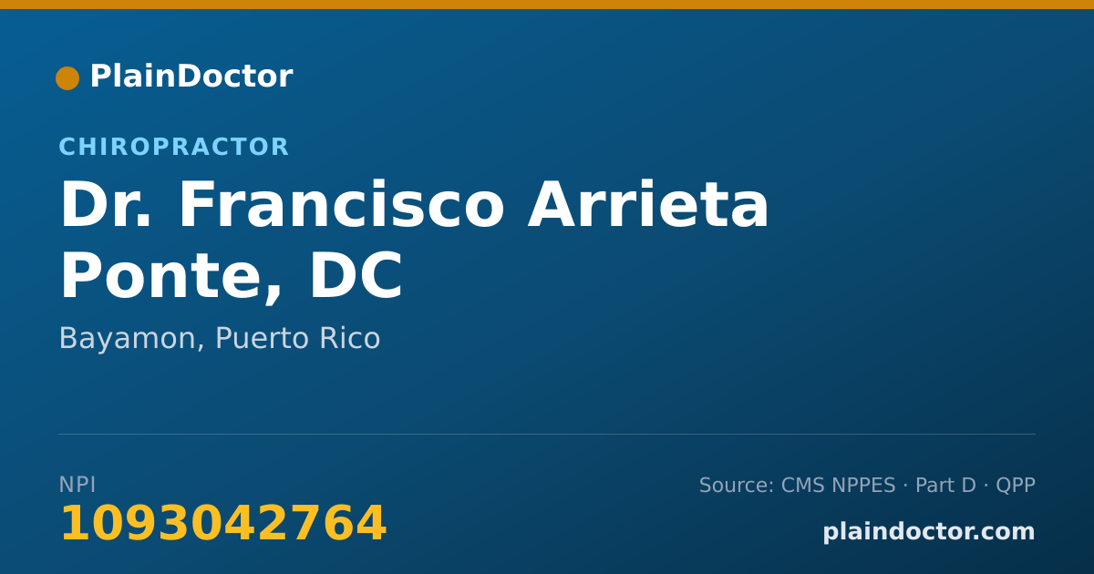 Shareable card for Francisco Arrieta Ponte, DC - Chiropractor, Bayamon, PR