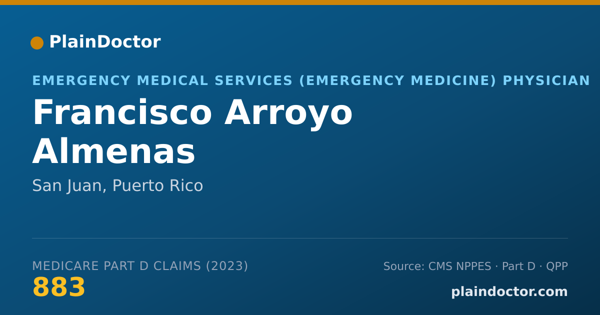 Shareable card for Francisco Arroyo Almenas - Emergency Medical Services (Emergency Medicine) Physician, San Juan, PR