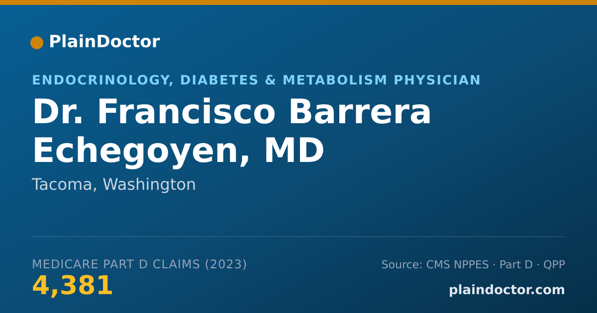 Shareable card for Francisco Barrera Echegoyen, MD - Endocrinology, Diabetes & Metabolism Physician, Tacoma, WA