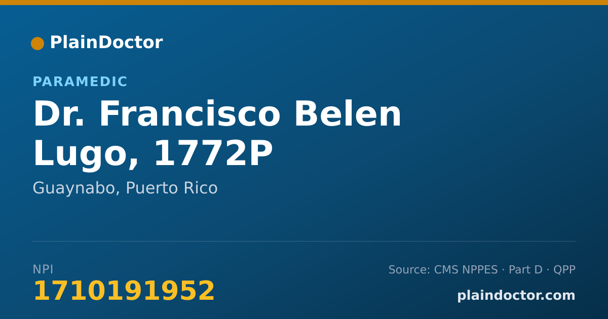 Shareable card for Francisco Belen Lugo, 1772P - Paramedic, Guaynabo, PR