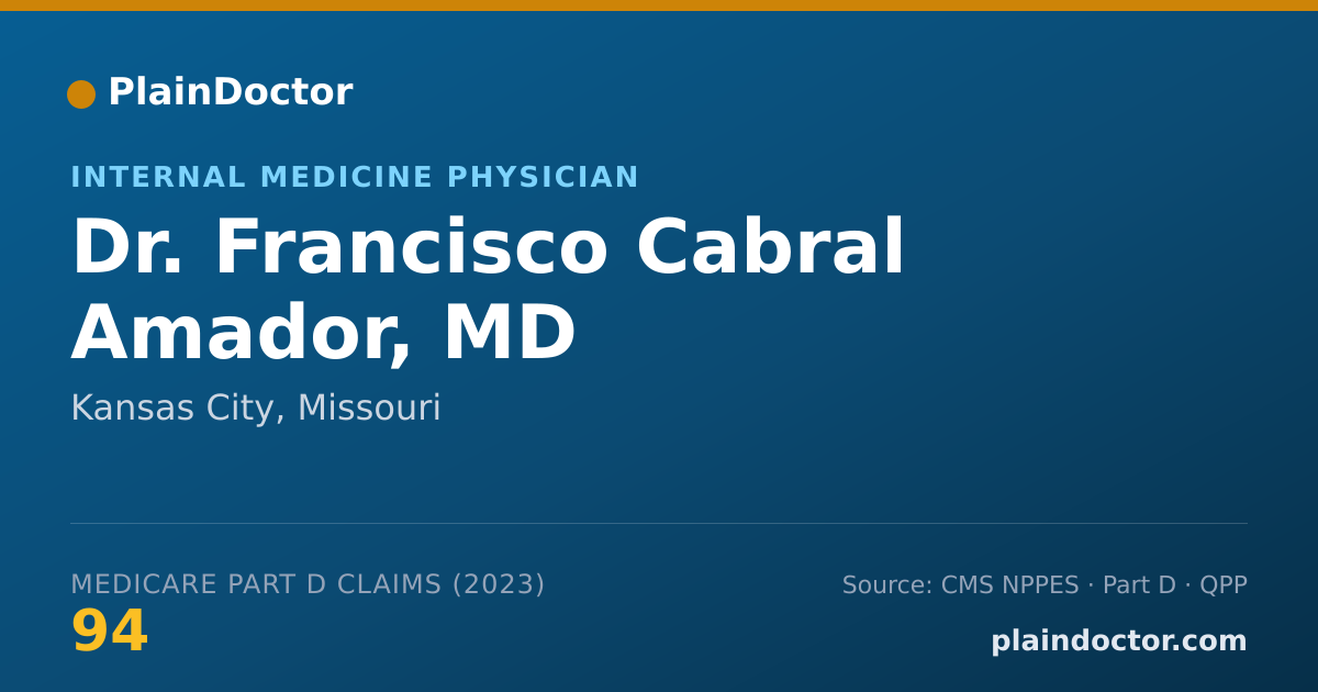 Shareable card for Francisco Cabral Amador, MD - Internal Medicine Physician, Kansas City, MO