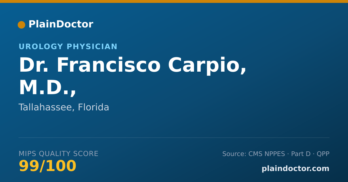Shareable card for Francisco Carpio, M.D., - Specialist, Tallahassee, FL