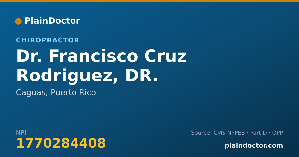 Shareable card for Francisco Cruz Rodriguez, DR. - Chiropractor, Caguas, PR