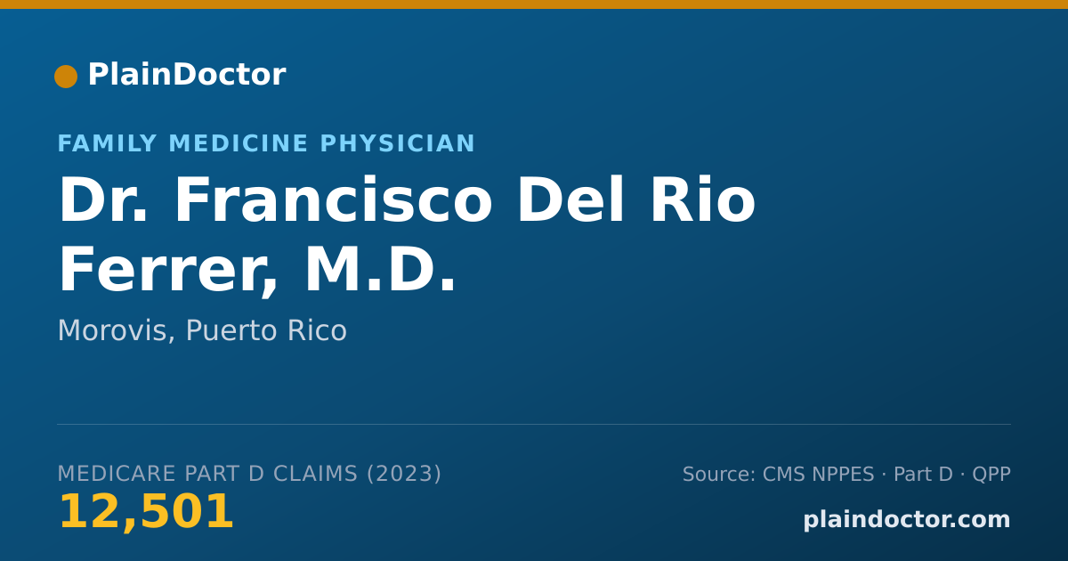 Shareable card for Francisco Del Rio Ferrer, M.D. - Family Medicine Physician, Morovis, PR
