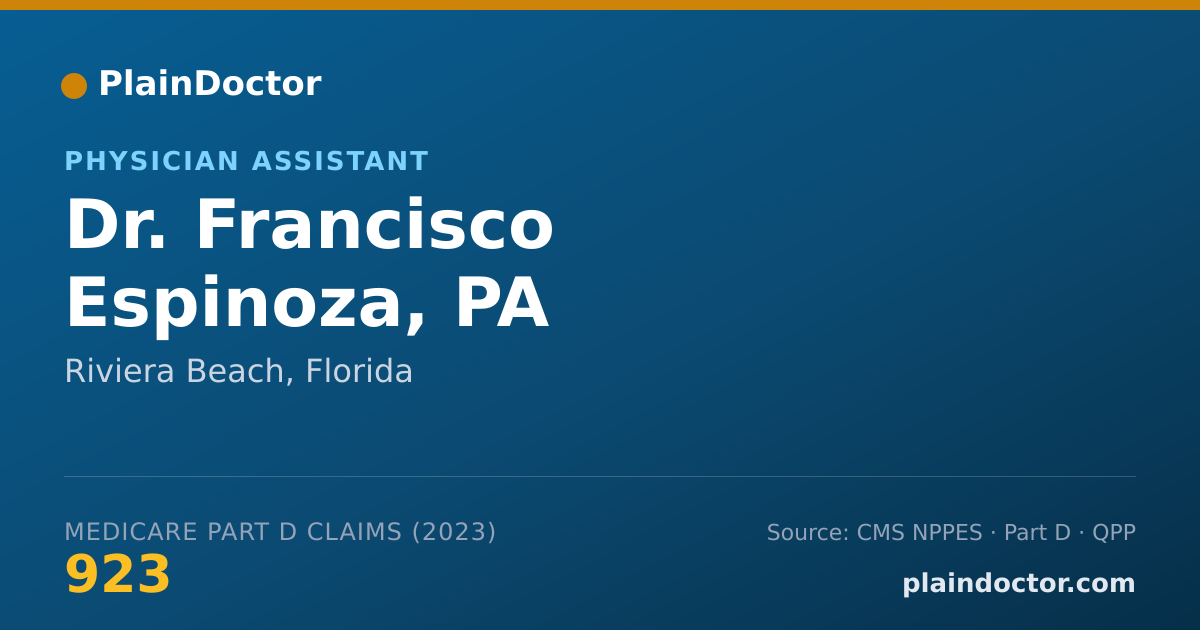 Shareable card for Francisco Espinoza, PA - Physician Assistant, Riviera Beach, FL