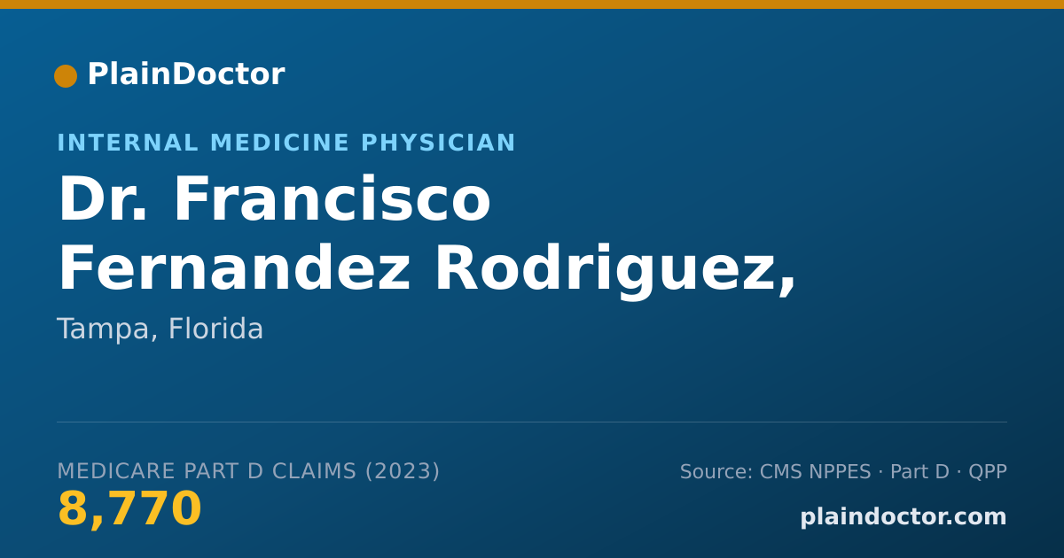 Shareable card for Francisco Fernandez Rodriguez, M.D. - Internal Medicine Physician, Tampa, FL