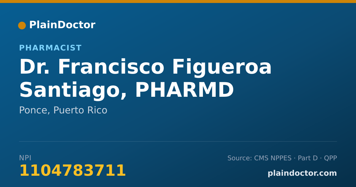 Shareable card for Francisco Figueroa Santiago, PHARMD - Pharmacist, Ponce, PR