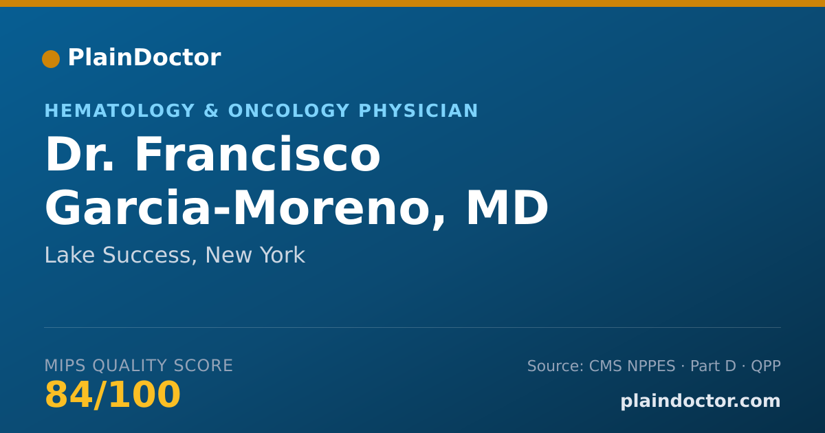 Shareable card for Francisco Garcia-Moreno, MD - Hematology & Oncology Physician, Lake Success, NY