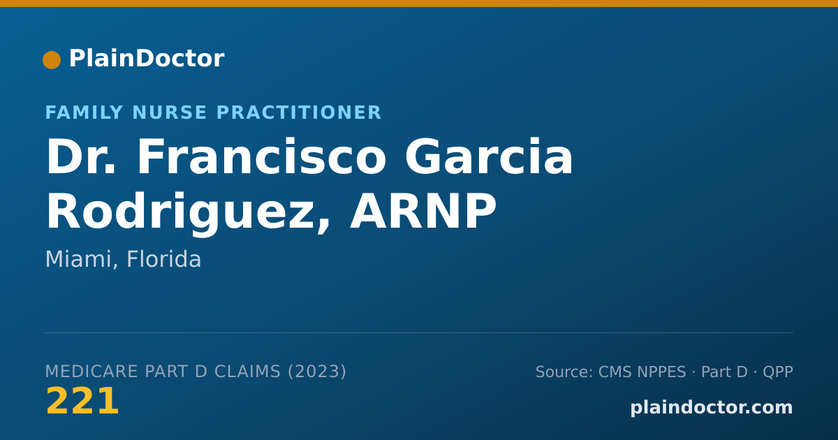 Shareable card for Francisco Garcia Rodriguez, ARNP - Family Nurse Practitioner, Miami, FL
