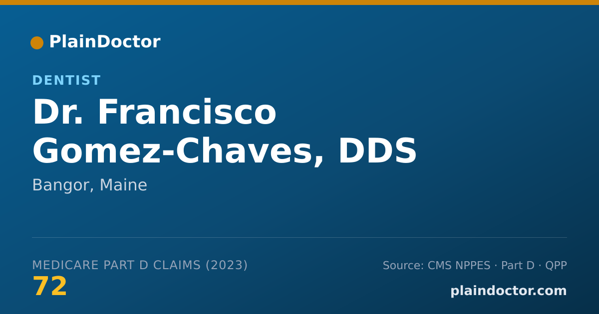 Shareable card for Francisco Gomez-Chaves, DDS - Dentist, Bangor, ME