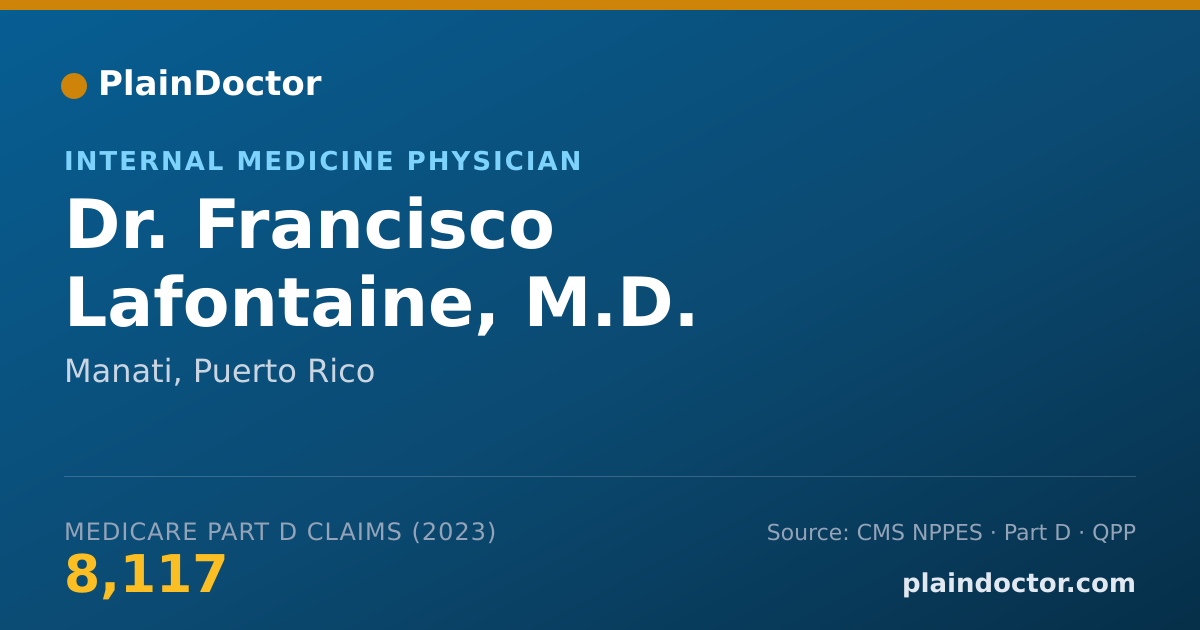 Shareable card for Francisco Lafontaine, M.D. - Internal Medicine Physician, Manati, PR