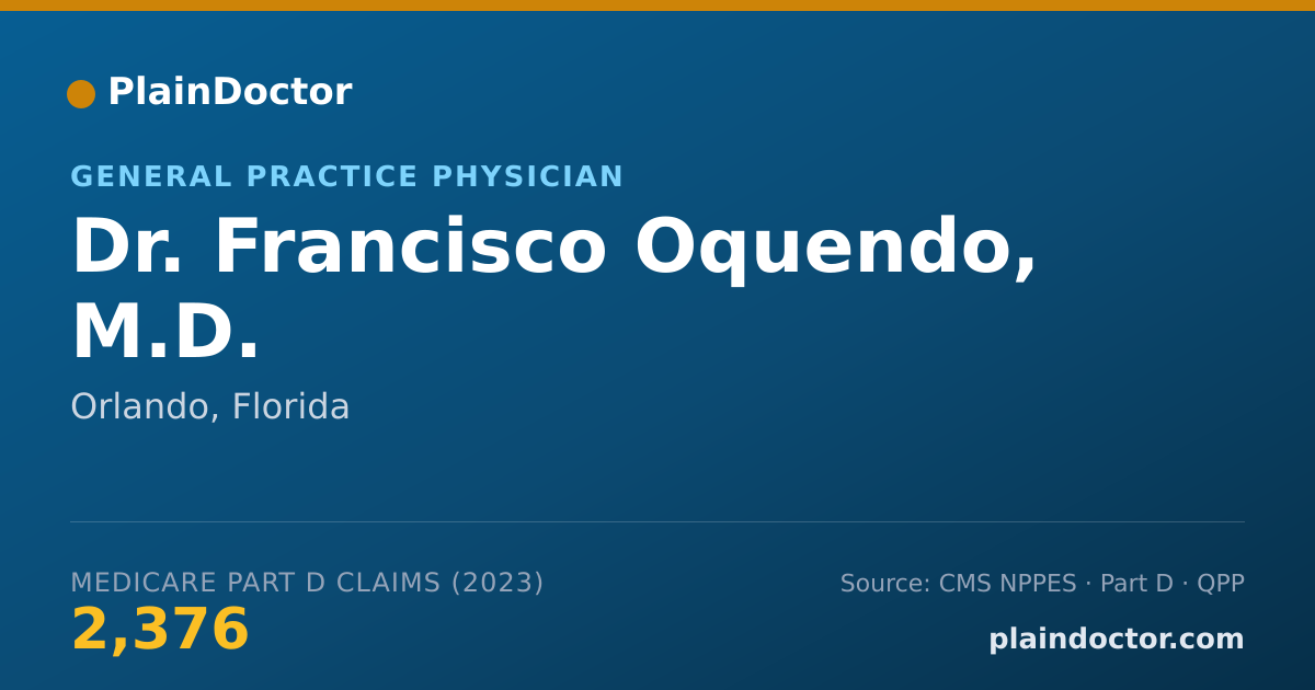 Shareable card for Francisco Oquendo, M.D. - General Practice Physician, Orlando, FL