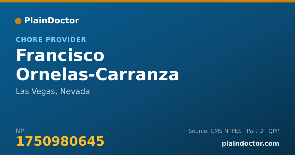 Shareable card for Francisco Ornelas-Carranza - Chore Provider, Las Vegas, NV